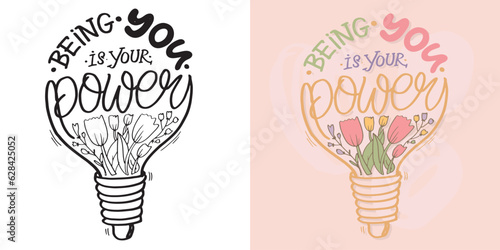 Lettering quote in modern calligraphy style . Inspiration slogan for print and poster design, t-shirt desdign, mug or bag print. Vector