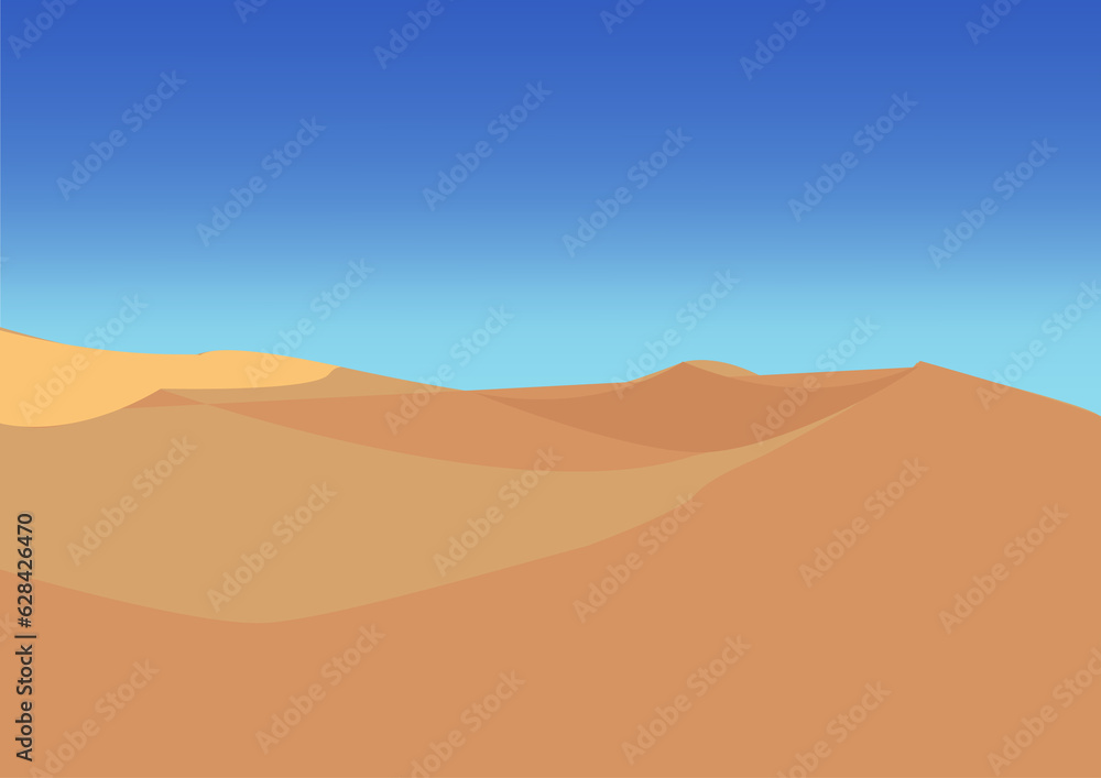 sand dune in the desert illustration photo
