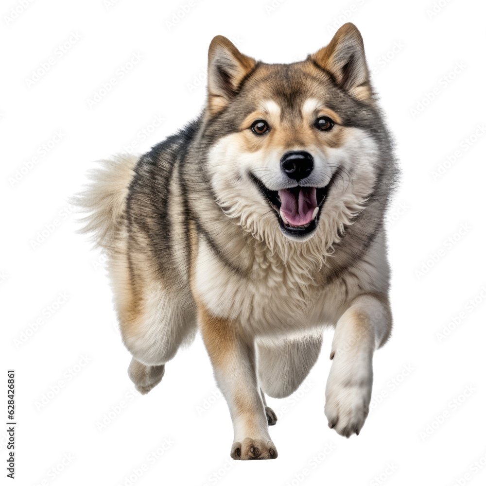 alaskan malamute puppy isolated on transparent background cutout