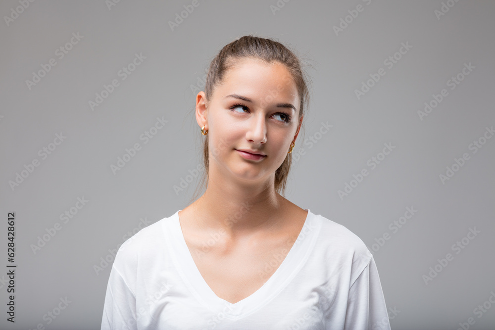 Woman displays clear discontent Woman displays clear discontent
