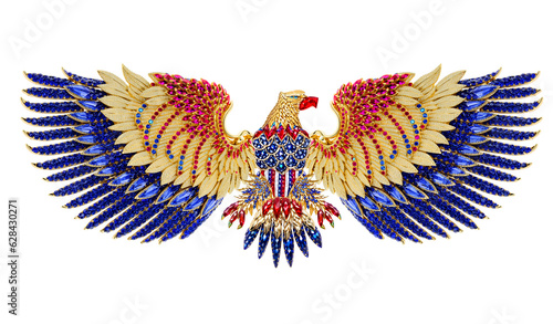 American Eagle with colourfull wings