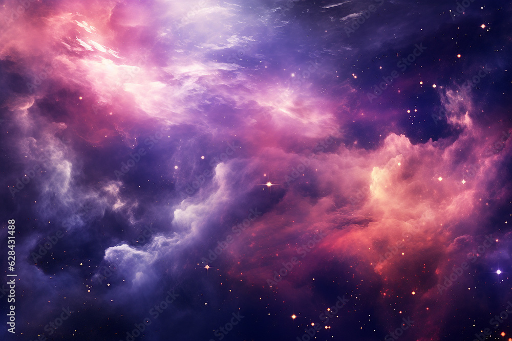 Space galaxy fantastic scenes with nebula, science abstract background.