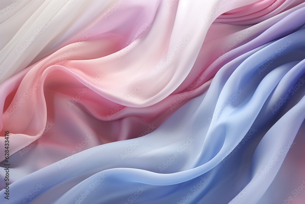 Obraz premium abstract fabric wave silk smooth pastel colours background. generations ai