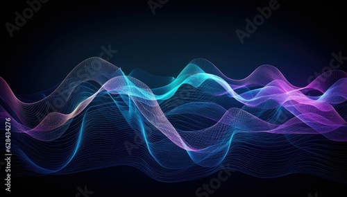 Abstract waves glowing colors