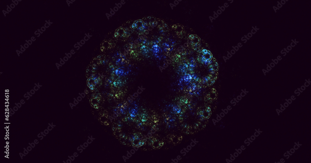 Obraz premium 3D rendering abstract multicolor fractal light background 