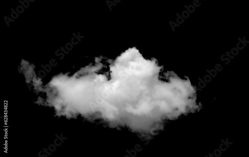 Set of white clouds or fog for design isolated on black background. 