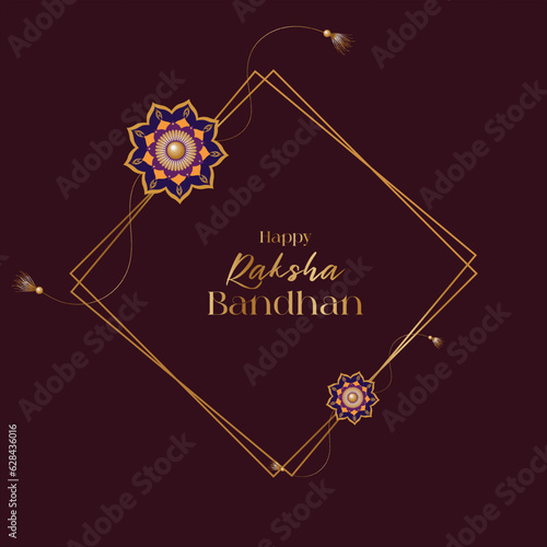 vector Illustration happy Raksha Bandhan Indian festival beautiful greeting card dark background