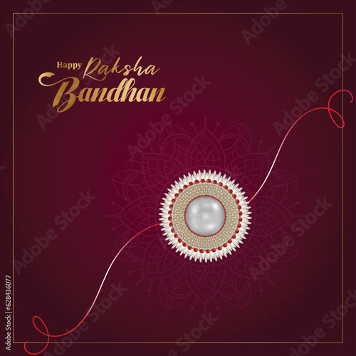 vector Illustration happy Raksha Bandhan Indian festival beautiful greeting card dark background