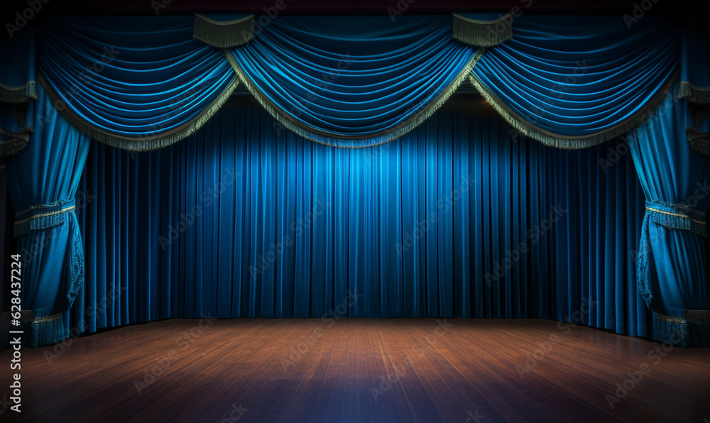 Fototapeta premium blue stage curtains