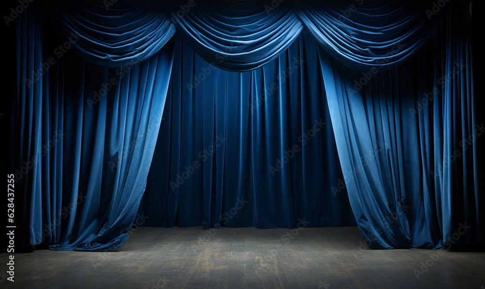 Fototapeta premium blue stage curtains