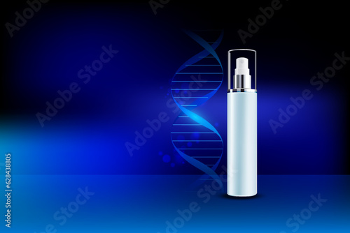 lotion skincare cosmetic mock on  dna  background	for cosmetic branding