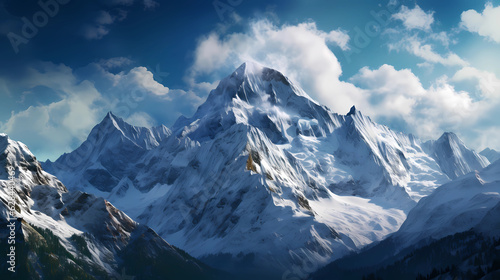 Snow-capped mountain peaks