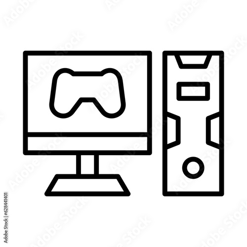 gaming pc icon or logo isolated sign symbol vector illustration - high quality black style vector icons