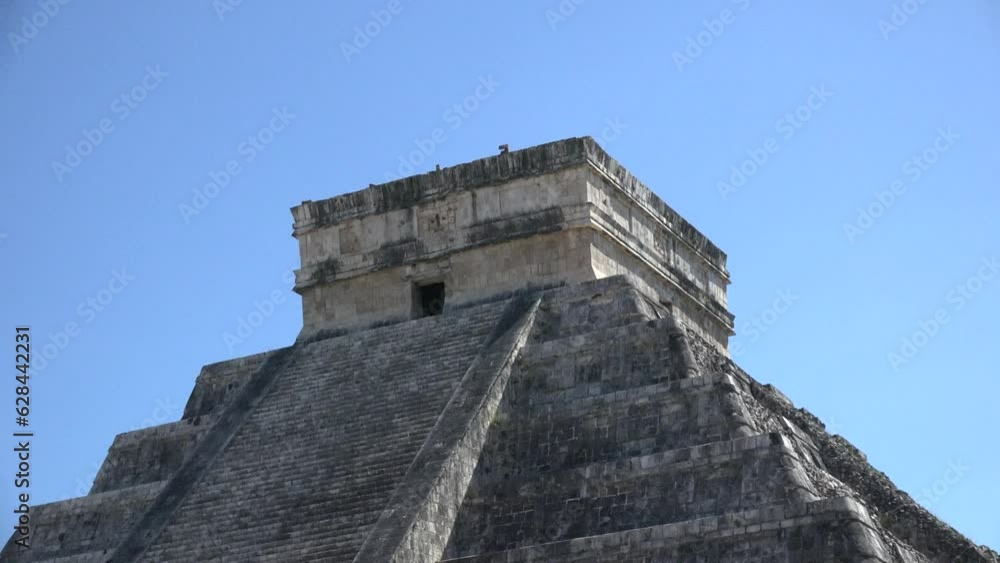 Top view of pyramid Kukulcan in Chichen Itza Yacatan Mexico Top view of pyramid Kukulcan in Chichen Itza Yacatan Mexico