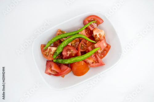 ready to serve with tomato, pepper and lemon sauce