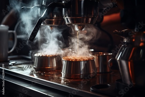 an espresso machine pour-over coffee cup generative ai