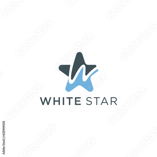 simple and modern w and star logo design template elements