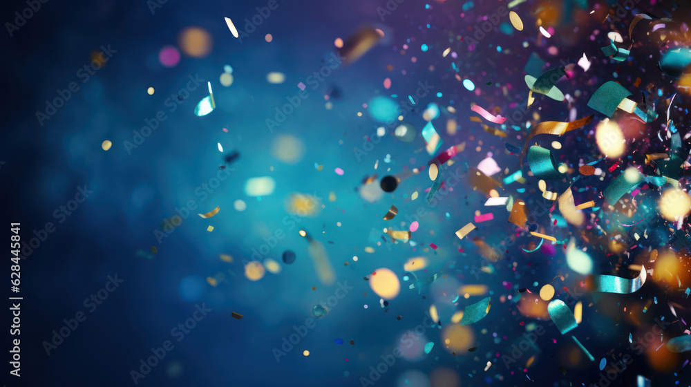 Celebration and colorful confetti party. Blur abstract background - obrazy, fototapety, plakaty 