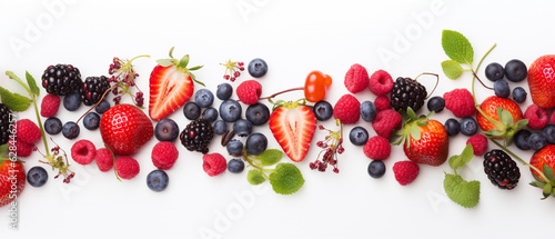 Fresh summer berries banner with copy space © AhmadSoleh