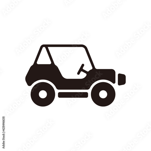 Buggy ride icon.Flat silhouette version.