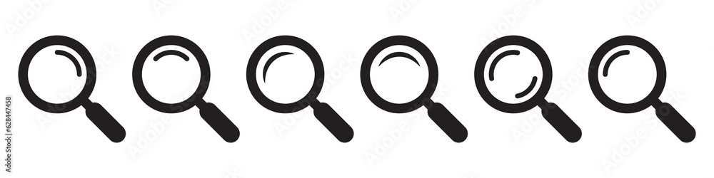 Loupe icon. Magnifying glass icon, magnifier symbol. Loupe icon. Magnifying glass icon, magnifier symbol.