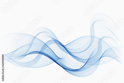 Blue flow of transparent wave of smoke.