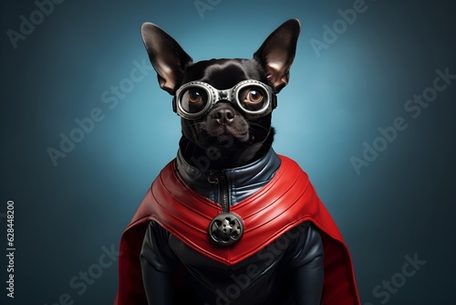 Super Hero: French Bulldog in Red Cape © Forrester