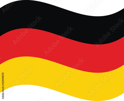 German flag waving . Wavy Germany flag . National flag of Germany. Vector illustration.