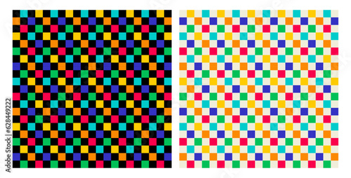 Abstract geometric seamless pixel pattern background Vector set 