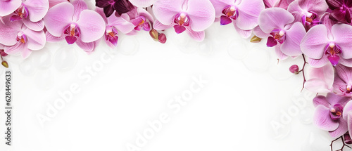 Purple orchid frame banner with copy space