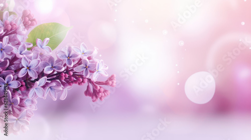 Pink lilac flowers on a blurred background