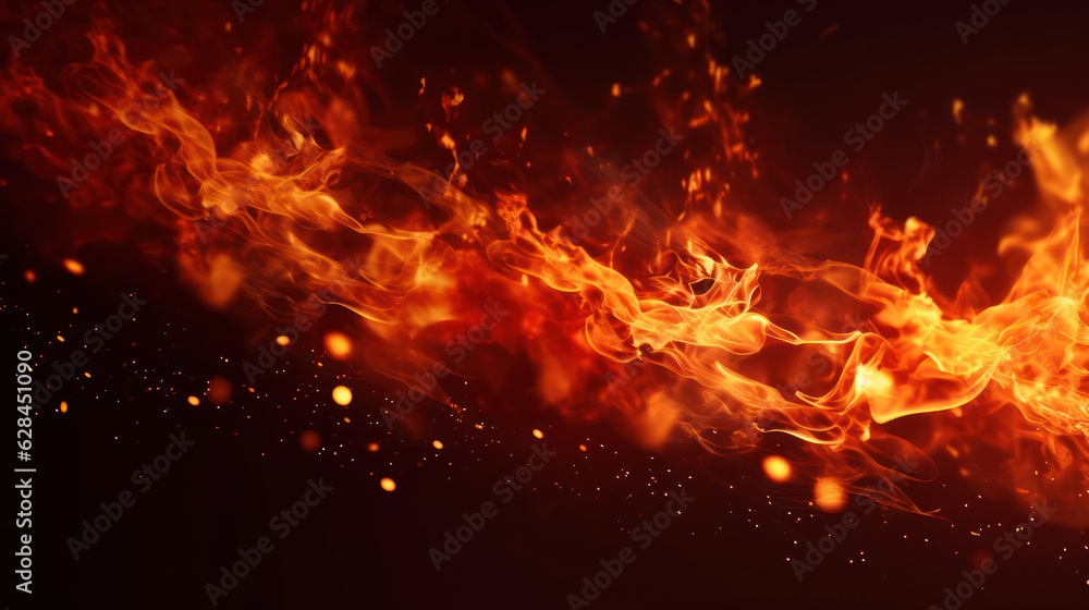Close up fire on dark red background Close up fire on dark red background
