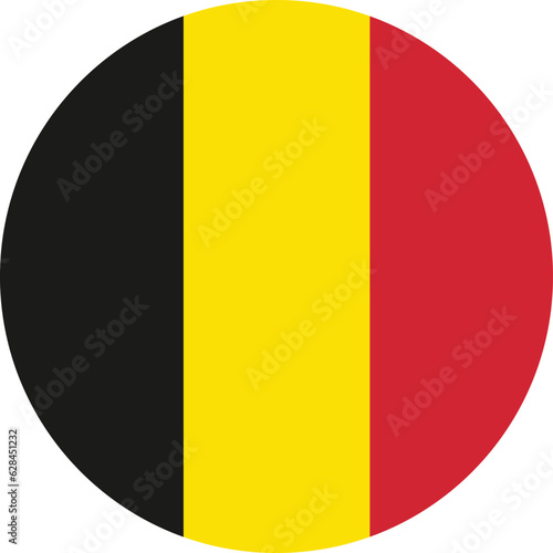 Round Belgium flag icon vector isolated on white background . Belgium flag circle