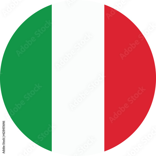 Round Italy flag vector icon isolated on white background . Italian flag circle