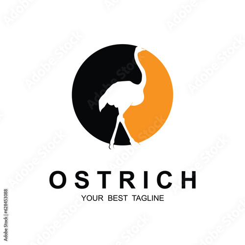 ostrich logo vector template illustration design