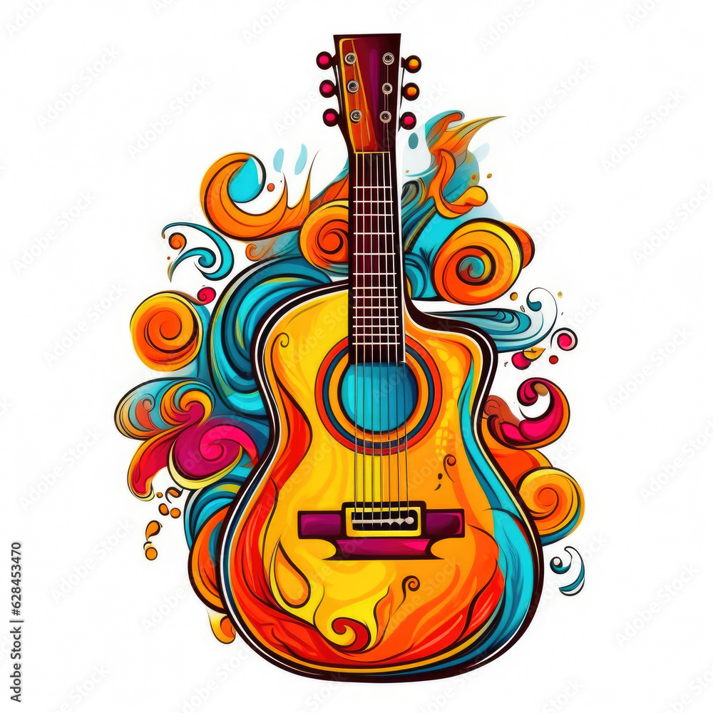 Lively Acoustic Guitar in Abstract