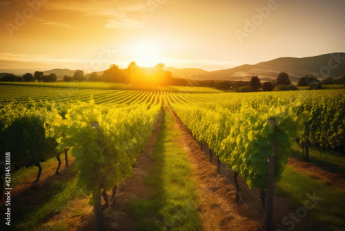 Captivating Vineyard at Sunset