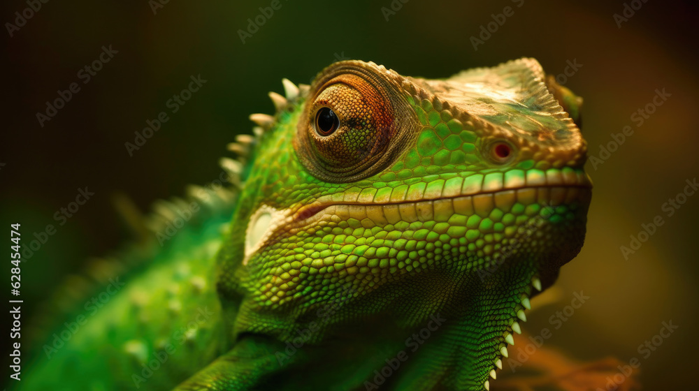 Tropical Chameleon Posing in Caribbean Sun Tropical Chameleon Posing in Caribbean Sun