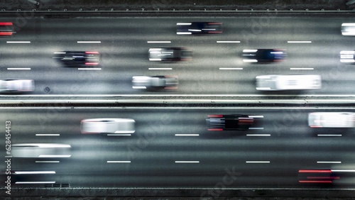Billede på lærred Freeway Traffic Jam City Rush Hour