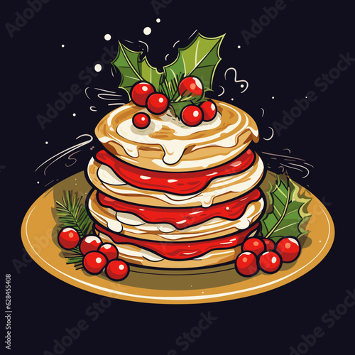 stack of Christmas pancakes