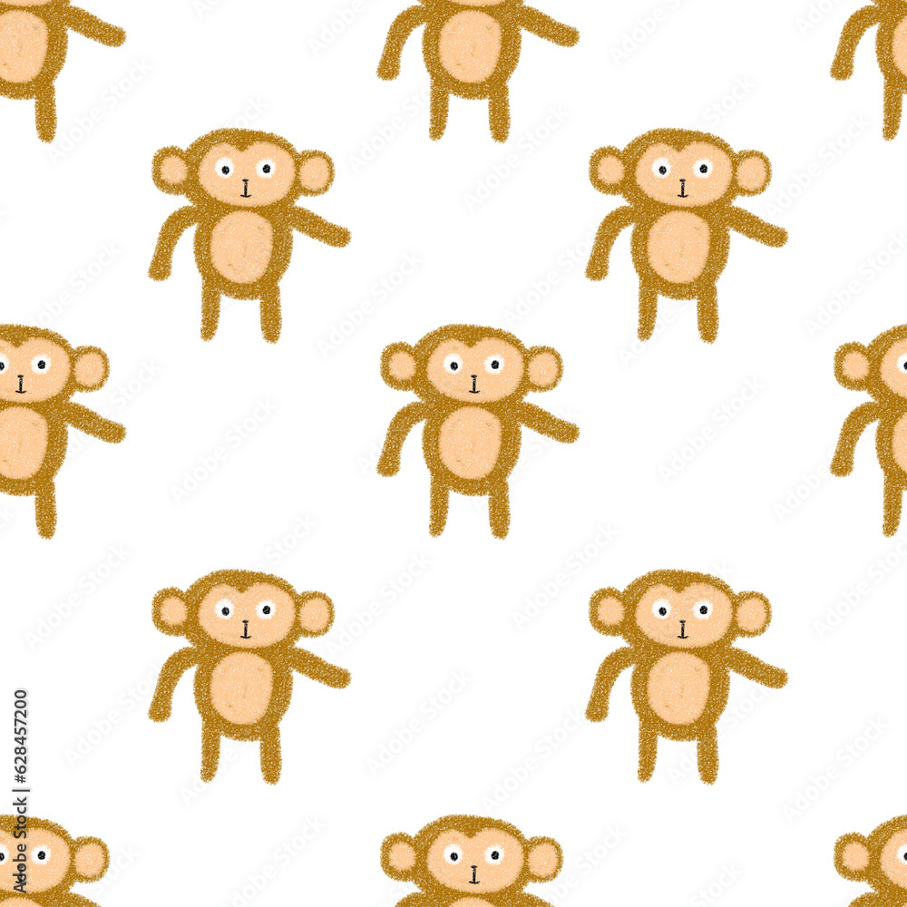 Seamless pattern cartoon monkey character Seamless pattern cartoon monkey character