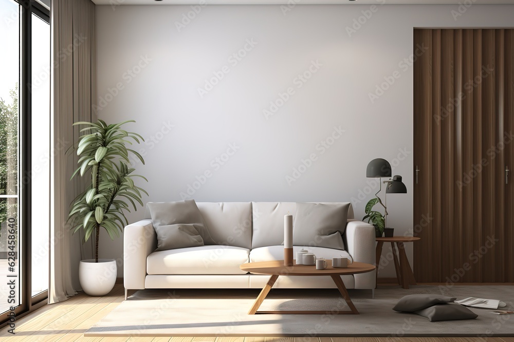 living room interior,Generative AI