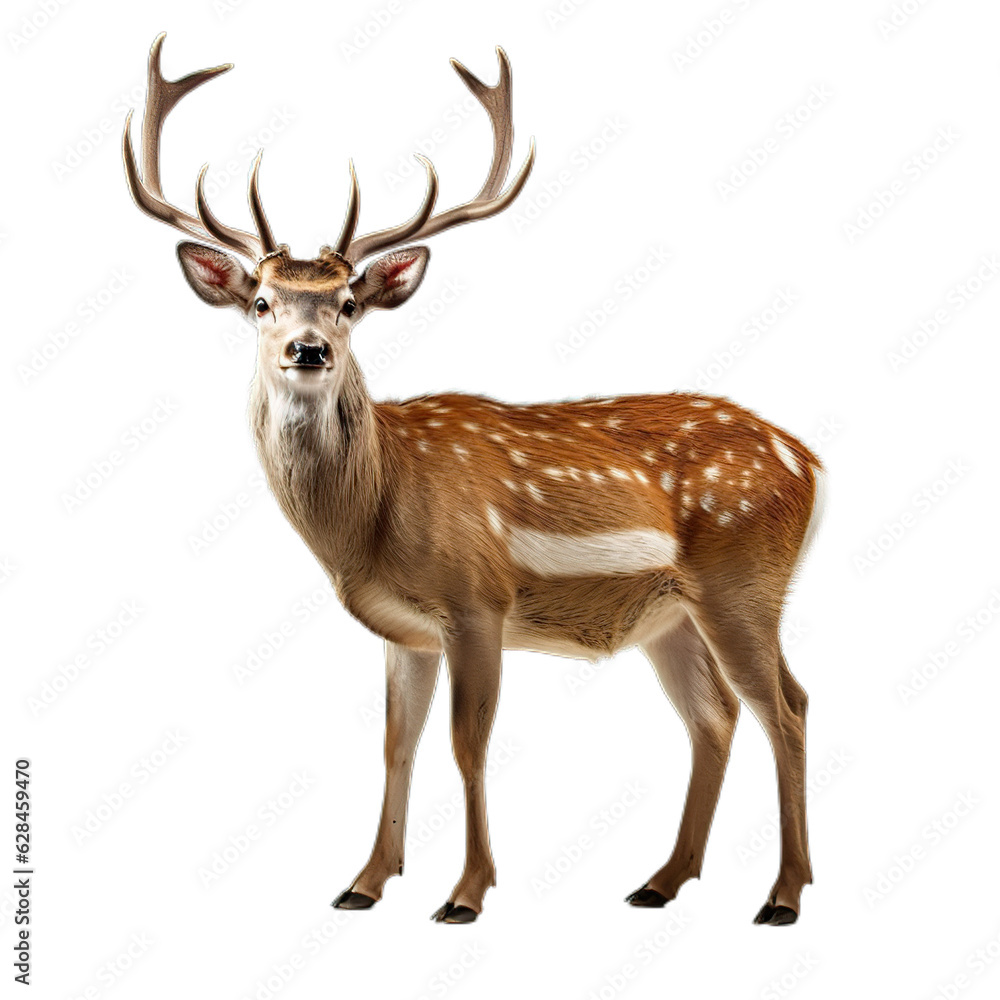 Cute deer wildlife animal transparent background AI generated image