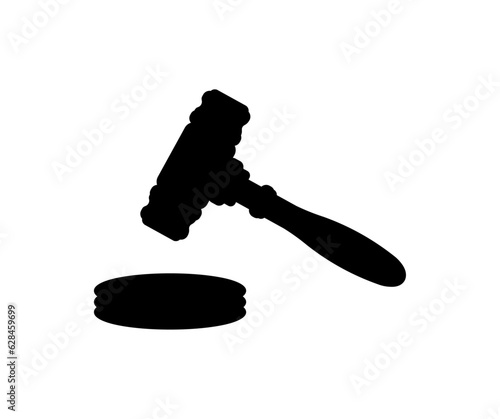 Law and authority lawyer concept, judgment gavel hammer. Gavel icon. Judge gavel. Law theme, mallet of the judge, law enforcement officers vector design and illustration. 
