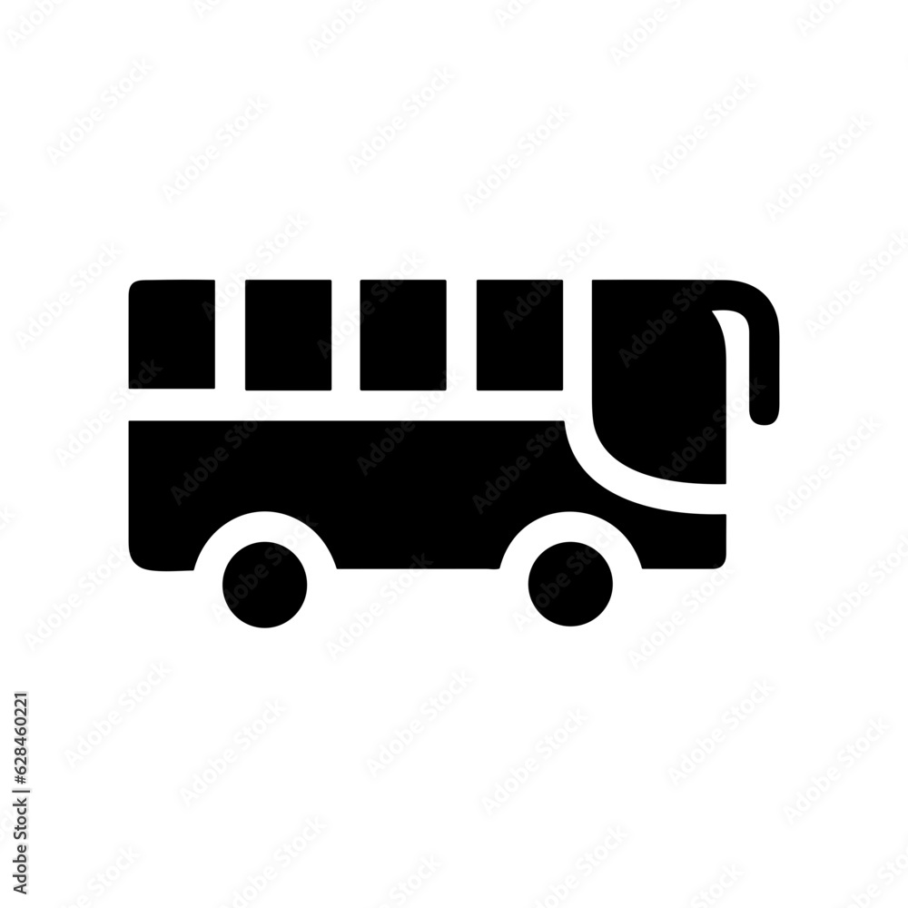 Bus transportation symbol icon vector image. Illustration of the silhouette bus transport public travel design image