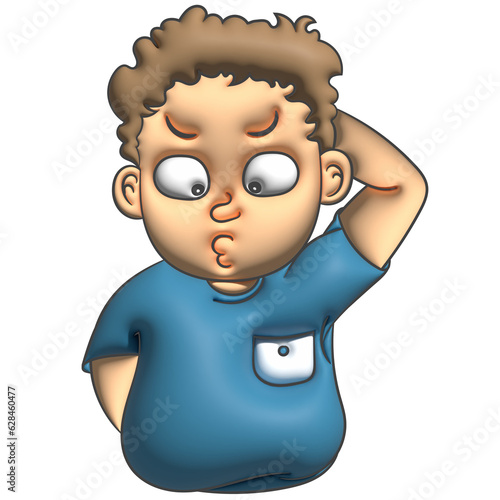 Tableau sur toile Confused me cartoon man 3d