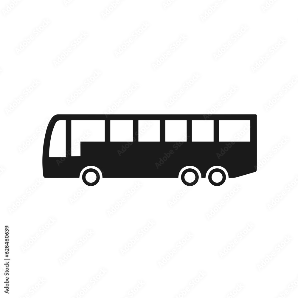 Bus transportation symbol icon vector image. Illustration of the silhouette bus transport public travel design image