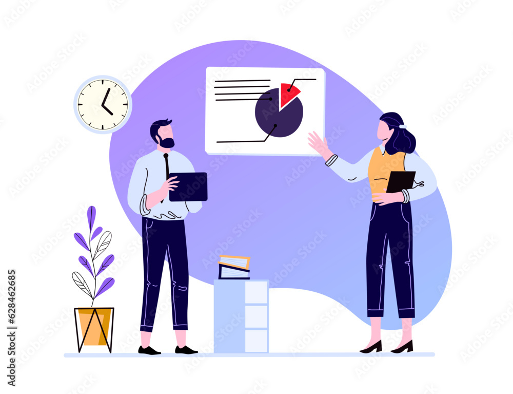 Business office with people man and woman teamwork concept