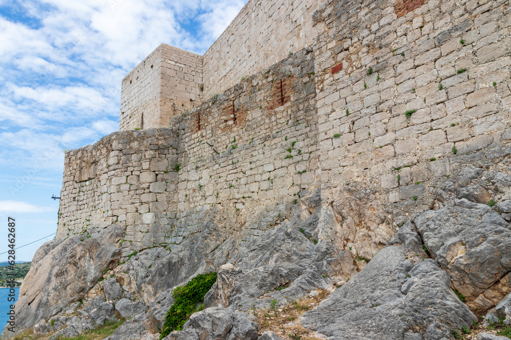 Sibenik Croatia. 06-11-2023.Walls of fortress at   Sibenik Croatia.