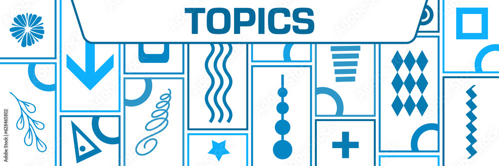 Fototapeta premium Topics Blue Crowd Of Elements Horizontal Text 